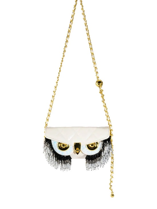 AKIRA Handbags - Word To The Wise Embellished White Crossbody Bag
